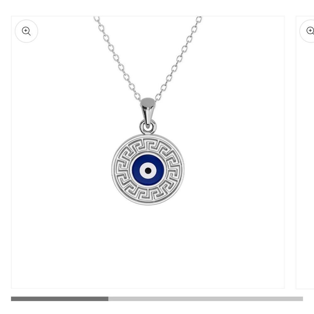 Sterling Silver and Blue Evil Eye Pendant Necklace